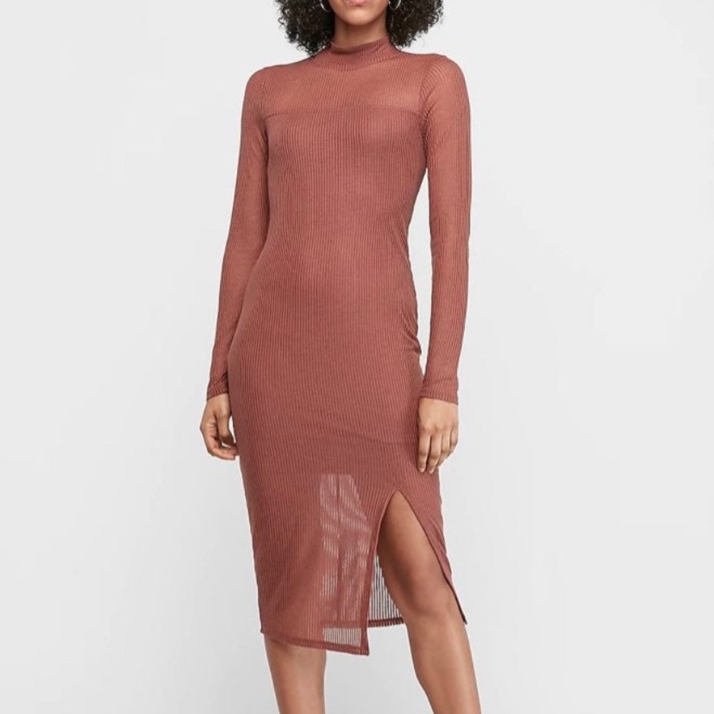 Express midi dress, color- salmon